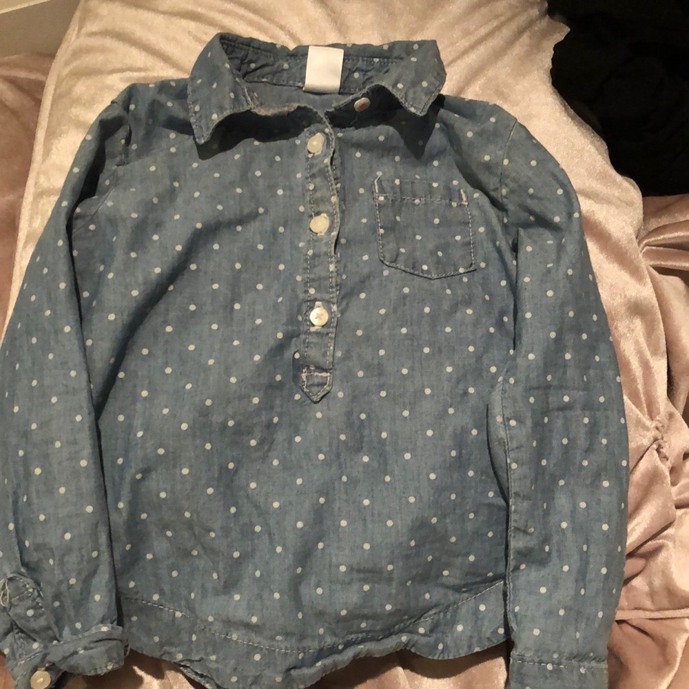 Carters Toddlers Dotted Chambray Shirt